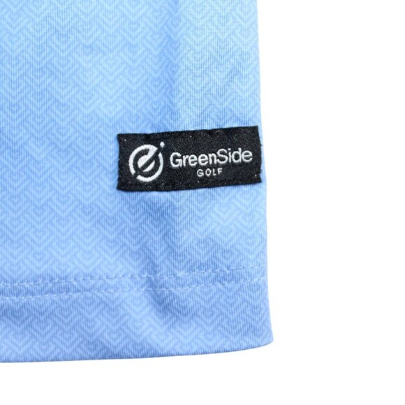 Greenside Mens Golf XL Light Blue Performance Polo Geometric Pattern Polo Shirt - Picture 6 of 9